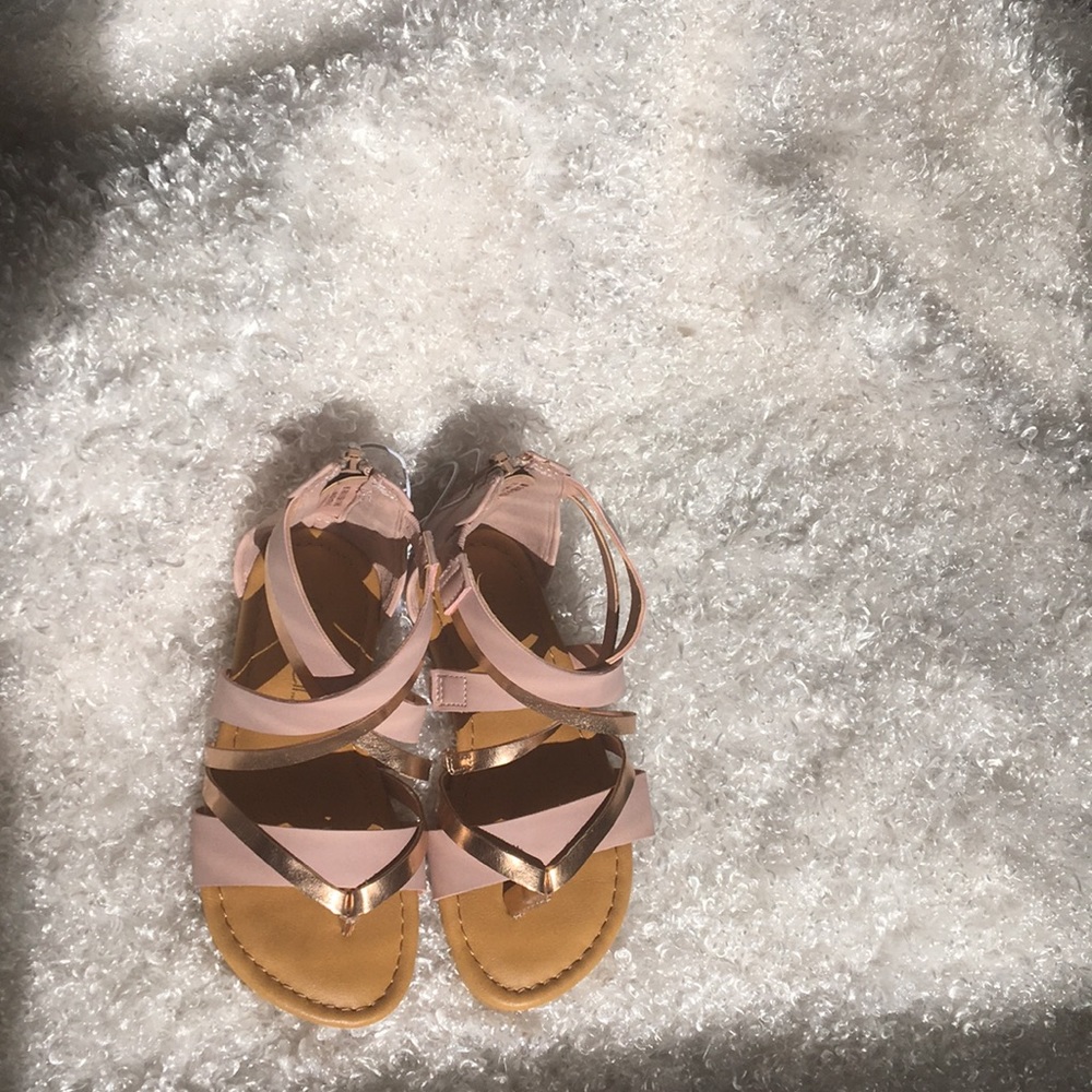 Pink &gold gladiator sandals